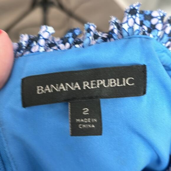 Banana Republic Blue and Purple Floral Print Sleeveless Dress Size 2 - Picture 7 of 9